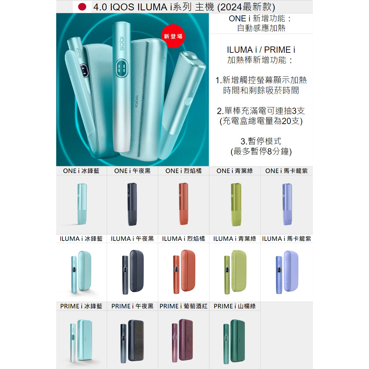 <p>IQOS主機 ILUMA i One / ILUMA i / ILUMA I PRIME</p>